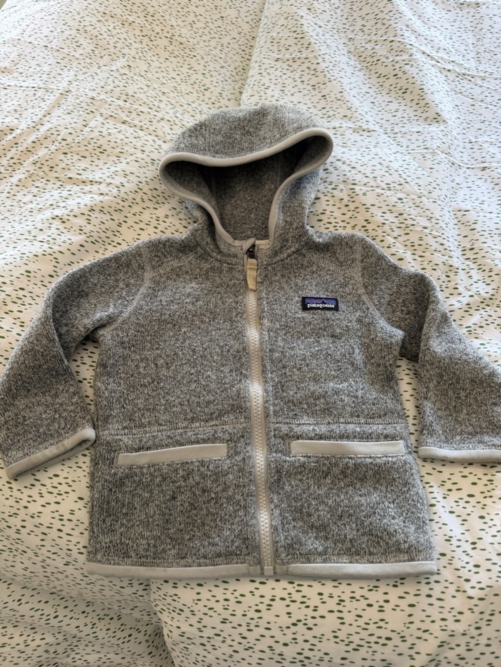 Patagonia Grey Hooded Fleece Jacket 12-18mo